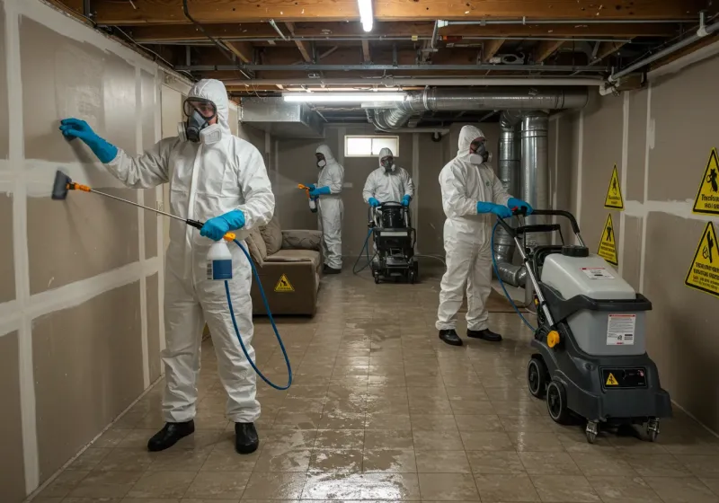 Basement Moisture Removal and Structural Drying process in Woodside, NY